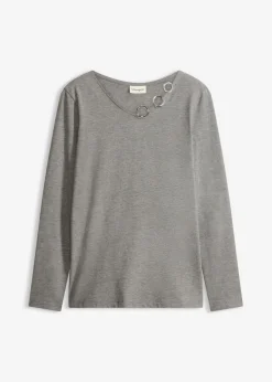 Discount Camiseta de manga larga con ojales Mujer Camisetas