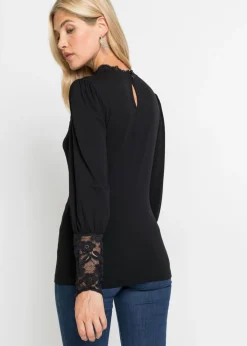 Sale Camiseta de manga larga con encaje Mujer Camisetas