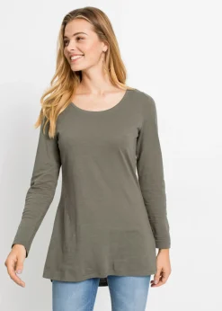 Hot Camiseta de manga larga de algodón puro Mujer Camisetas