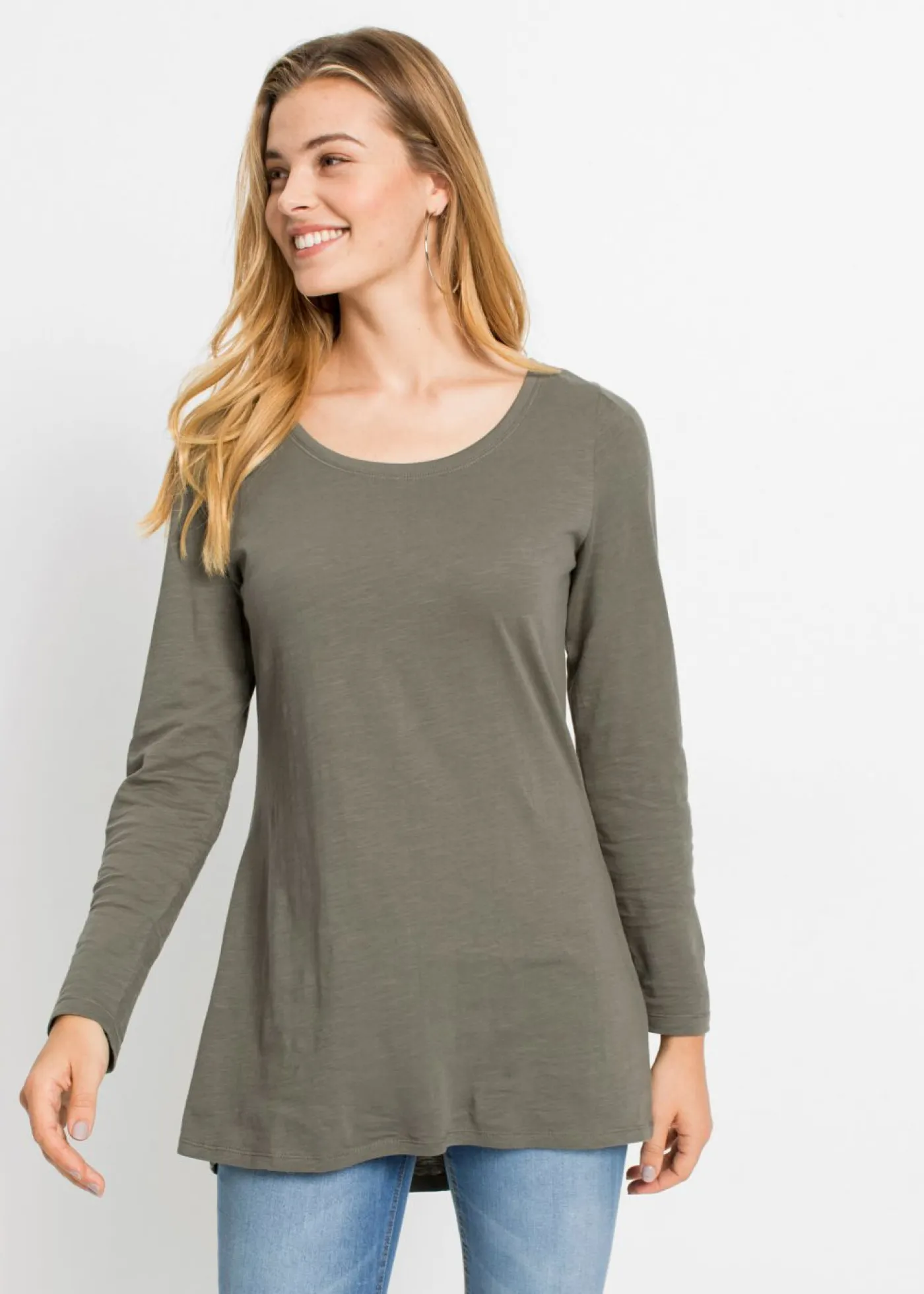 Hot Camiseta de manga larga de algodón puro Mujer Camisetas