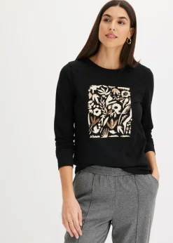 Camiseta de manga larga de algodón orgánico Mujer Camisetas