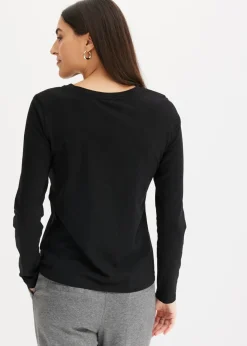 Camiseta de manga larga de algodón orgánico Mujer Camisetas