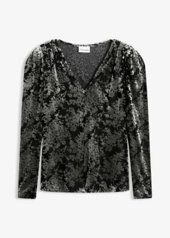 Outlet Camiseta de manga larga de terciopelo dévoré Mujer Camisetas