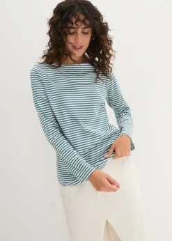 Outlet Camiseta de manga larga de algodón puro Mujer Camisetas|Novedades