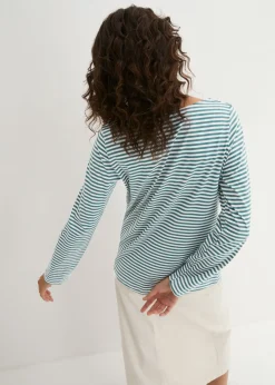 Outlet Camiseta de manga larga de algodón puro Mujer Camisetas|Novedades