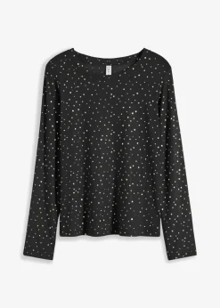 Online Camiseta de manga larga de malla brillante Mujer Camisetas