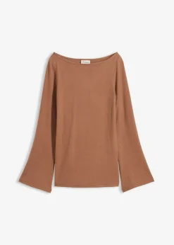 Hot Camiseta de manga larga de suave mezcla de viscosa Mujer Camisetas|Novedades