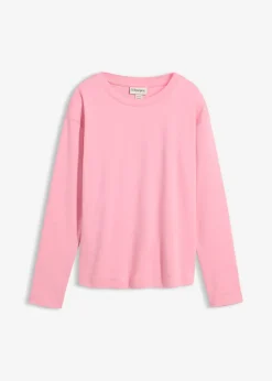 Sale Camiseta de manga larga de algodón orgánico puro Mujer Básicos|Camisetas