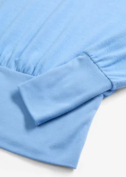 Online Camiseta de manga larga de suave mezcla de viscosa Mujer Camisetas|Novedades