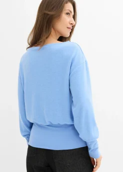 Online Camiseta de manga larga de suave mezcla de viscosa Mujer Camisetas|Novedades