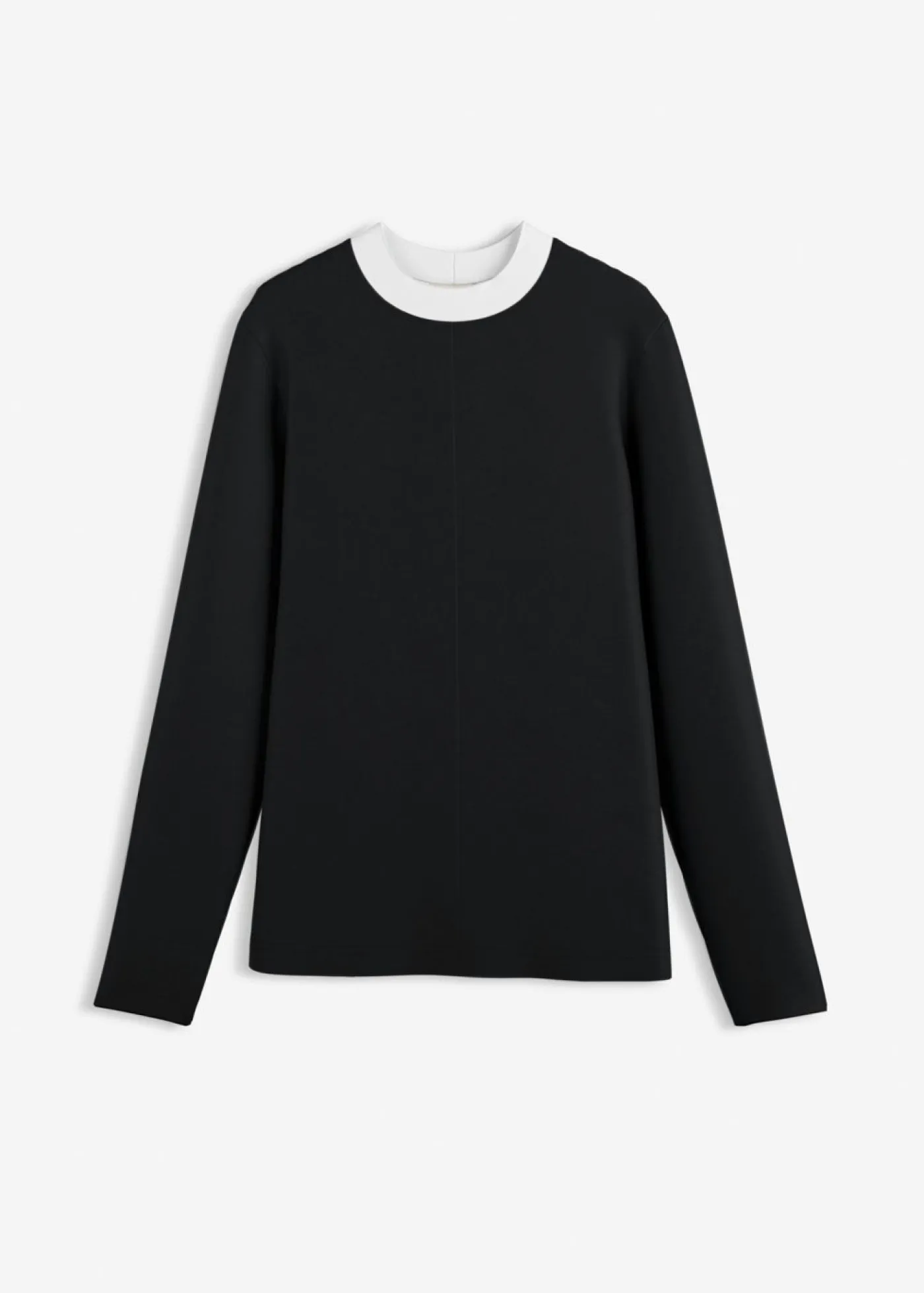 Online Camiseta de manga larga de mezcla de viscosa con cuello alto Mujer Esenciales|Camisetas
