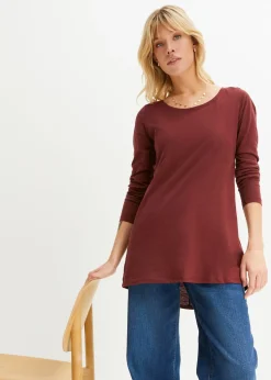 New Camiseta de manga larga de algodón puro Mujer Camisetas