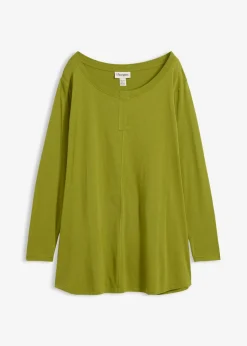 Outlet Camiseta de manga larga de mezcla de viscosa y algodón Mujer Camisetas