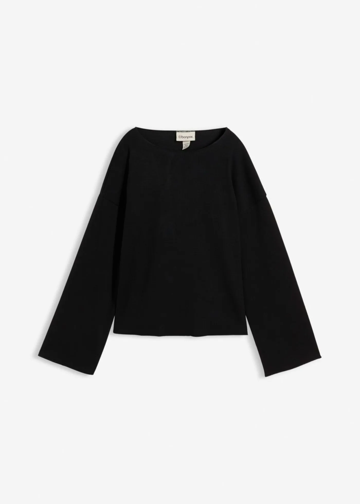 Camiseta de manga larga de canalé Mujer Esenciales|Camisetas