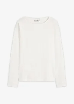 Camiseta de manga larga de algodón con mangas de popelín Mujer Camisetas
