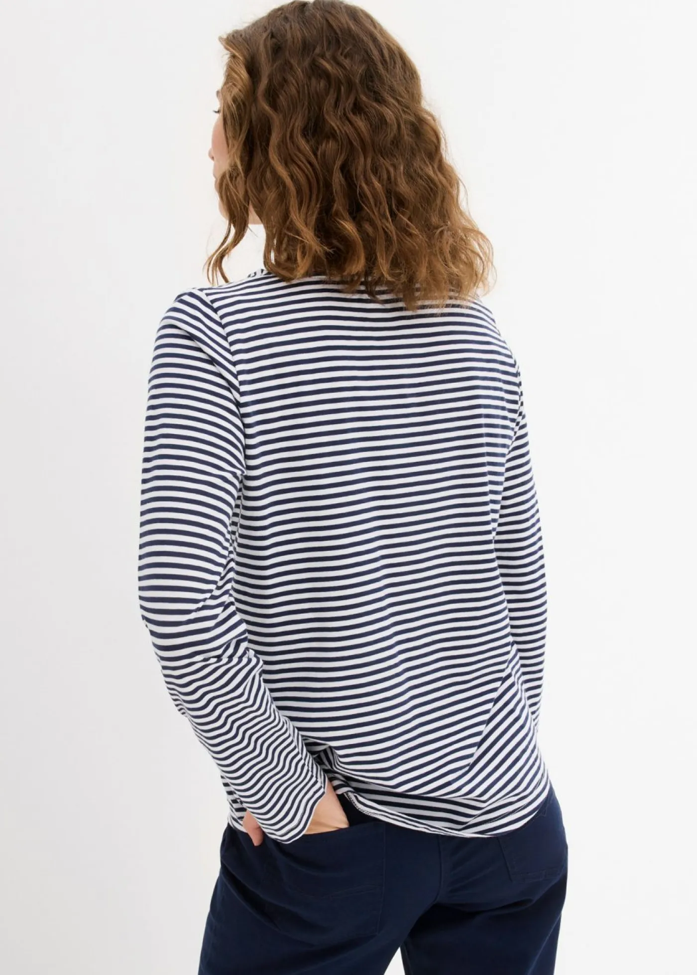 Discount Camiseta de manga larga de algodón puro Mujer Camisetas|Novedades