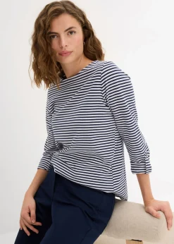 Discount Camiseta de manga larga de algodón puro Mujer Camisetas|Novedades