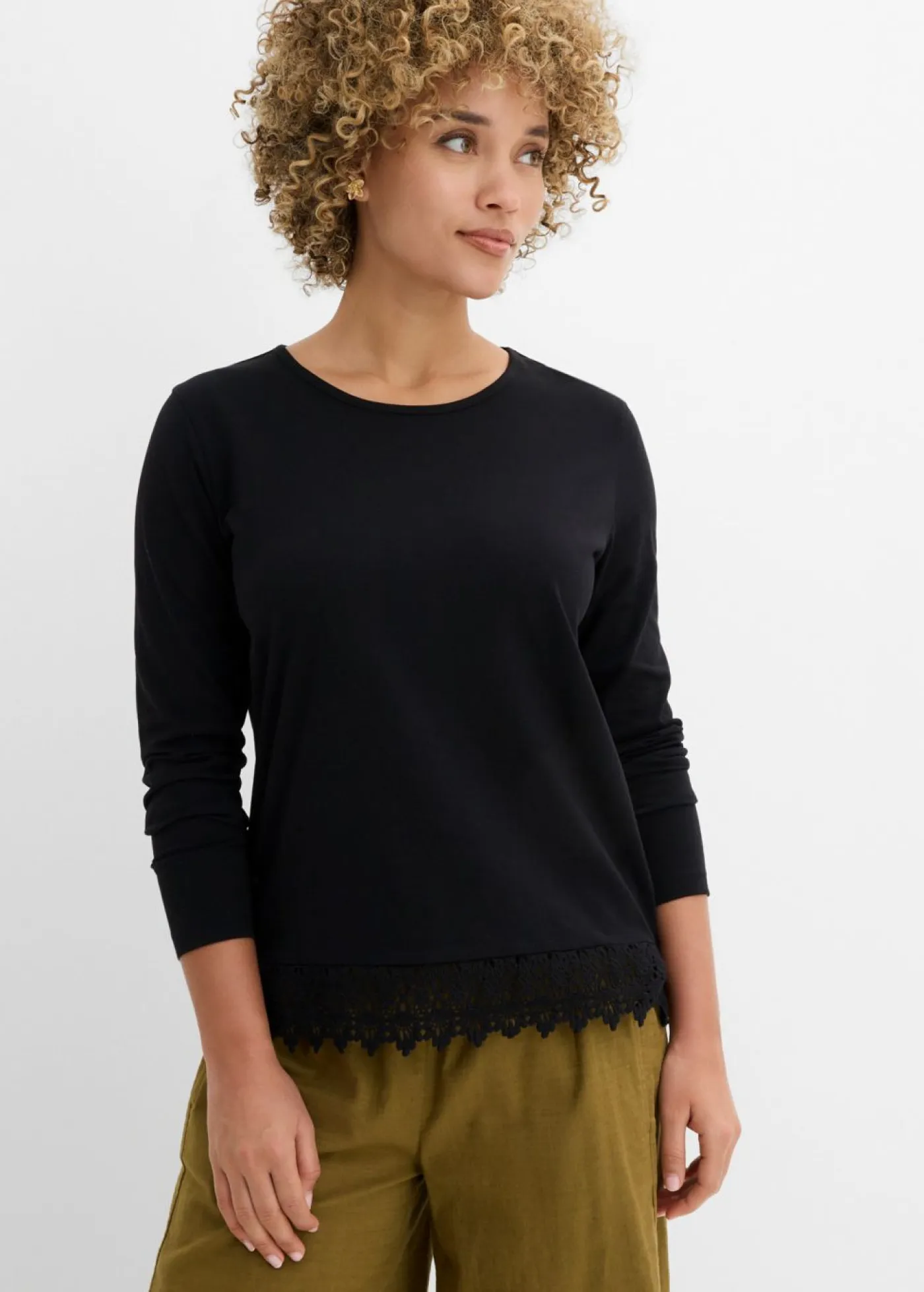 Online Camiseta de manga larga de algodón puro (2 unidades) Mujer Camisetas|Novedades