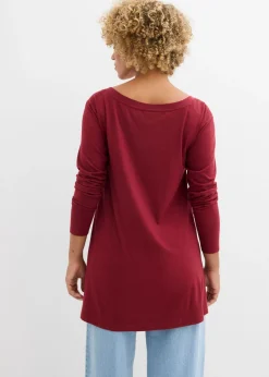 Outlet Camiseta de manga larga de mezcla de viscosa y algodón Mujer Camisetas