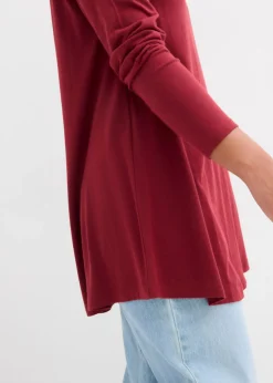 Outlet Camiseta de manga larga de mezcla de viscosa y algodón Mujer Camisetas