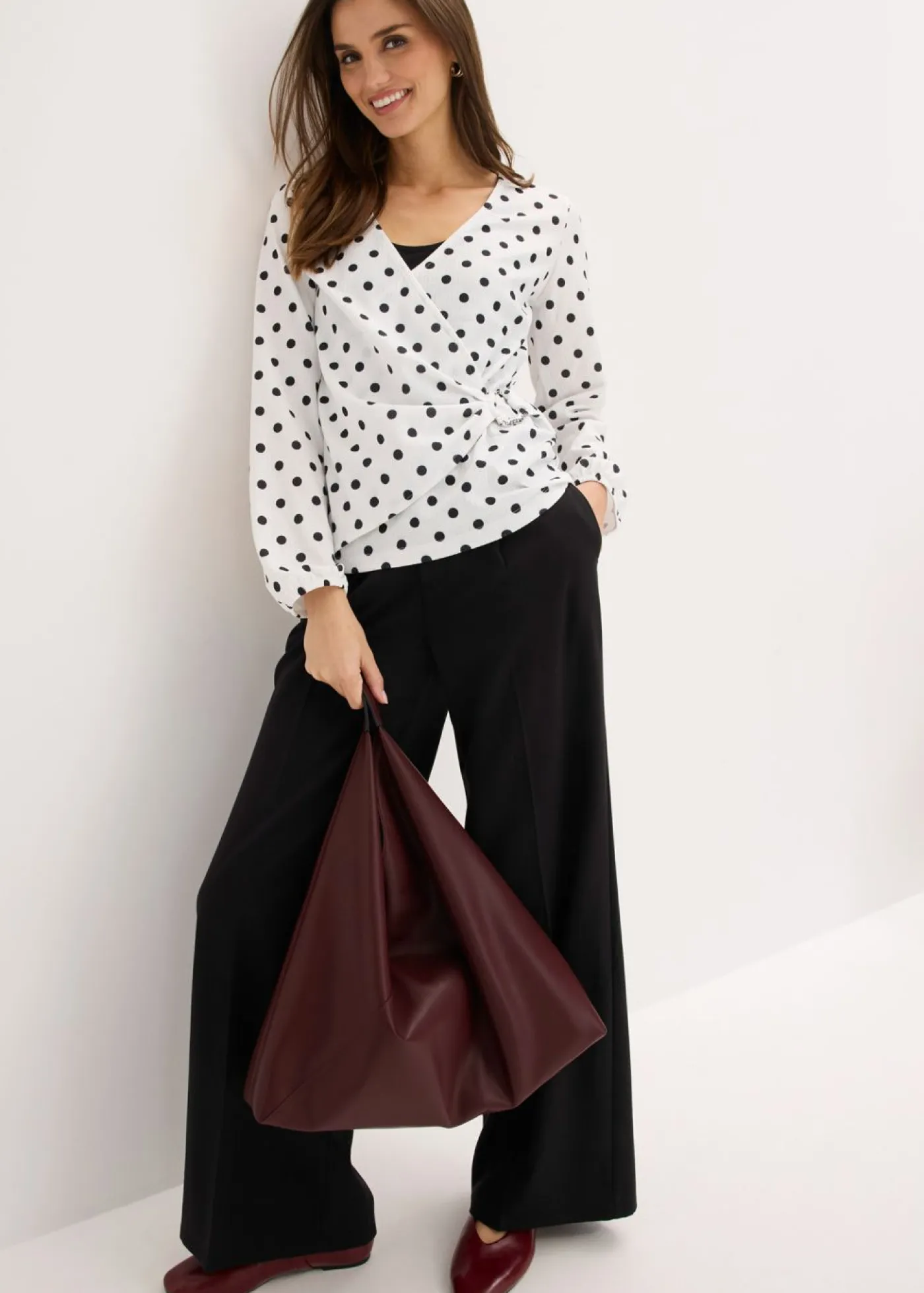 Hot Camiseta de manga larga de punto estructurado Mujer Camisetas