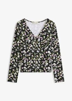 Sale Camiseta de manga larga de mezcla de algodón Mujer Camisetas|Novedades