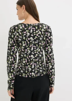 Sale Camiseta de manga larga de mezcla de algodón Mujer Camisetas|Novedades