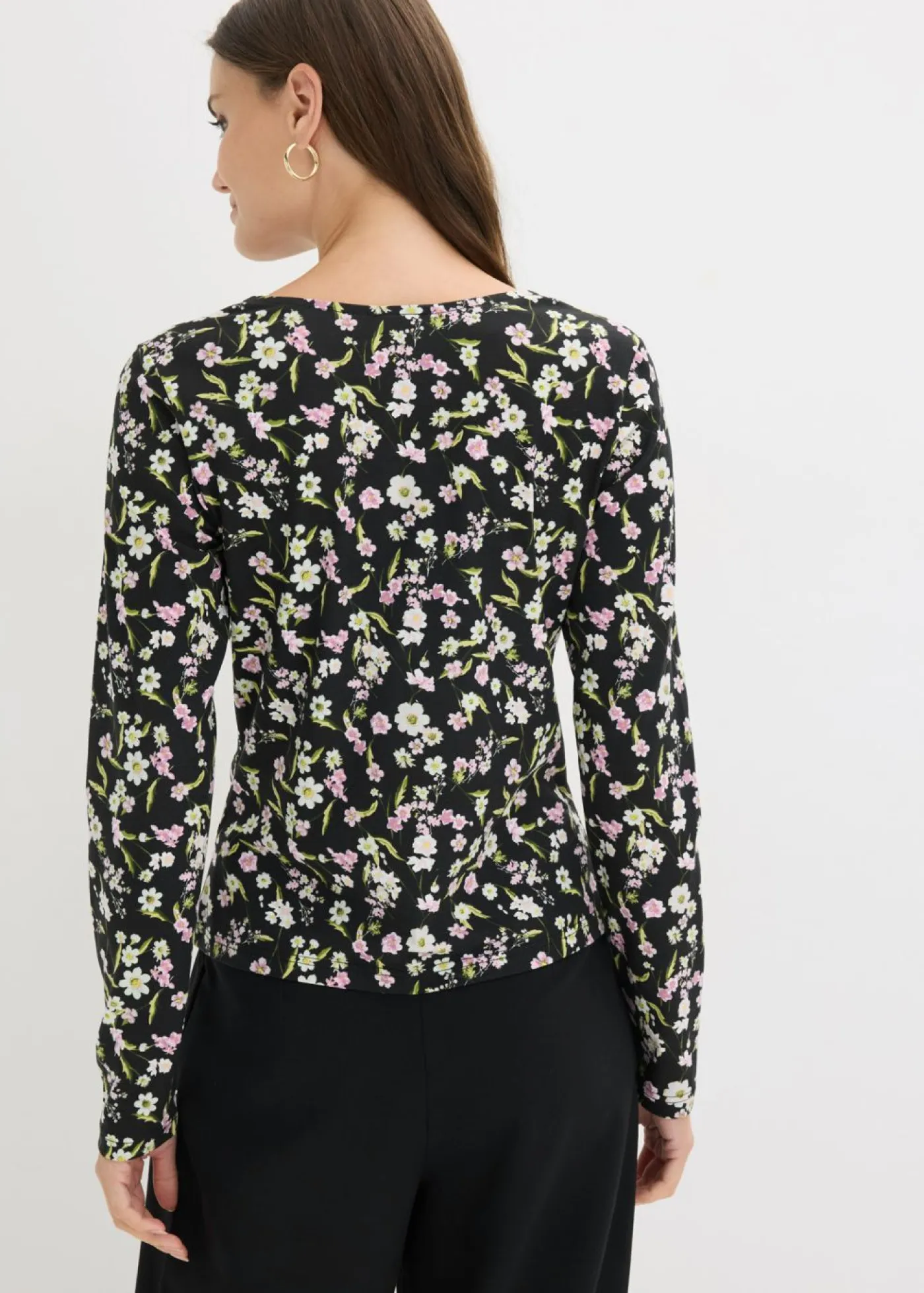 Sale Camiseta de manga larga de mezcla de algodón Mujer Camisetas|Novedades