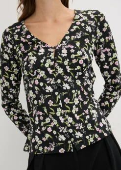 Sale Camiseta de manga larga de mezcla de algodón Mujer Camisetas|Novedades