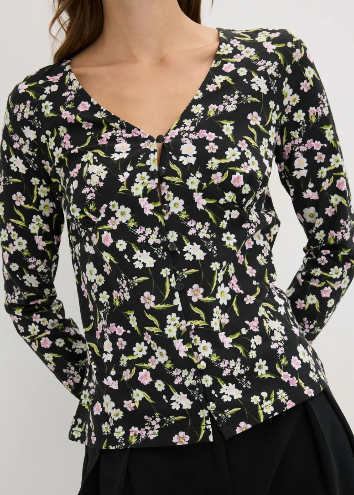 Sale Camiseta de manga larga de mezcla de algodón Mujer Camisetas|Novedades
