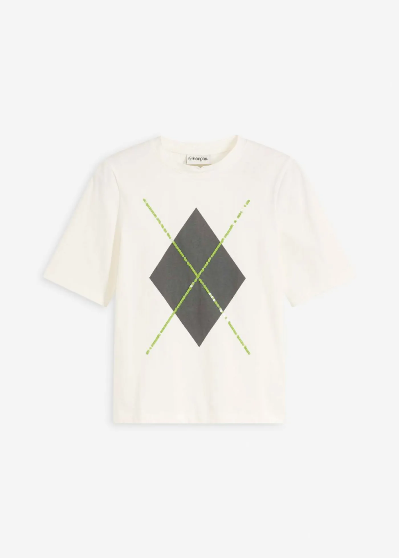 Sale Camiseta de media manga con lentejuelas y estampado Mujer Camisetas