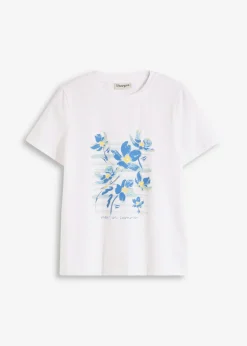 Camiseta de mezcla de algodón elástico Mujer Camisetas