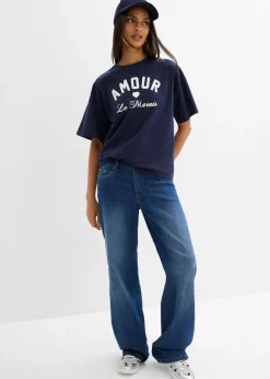 Online Camiseta de mezcla de algodón elástico Mujer Camisetas
