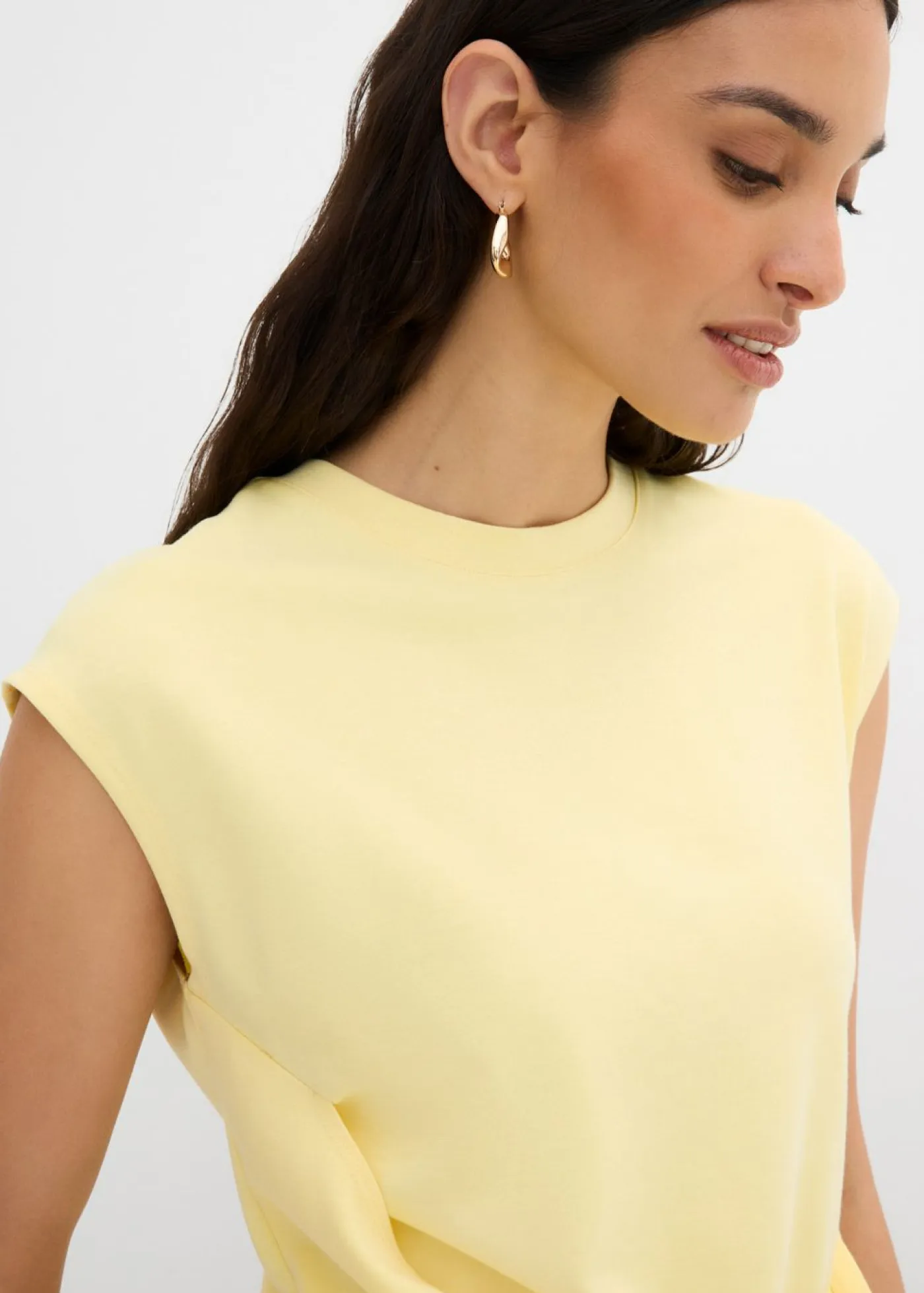 Best Camiseta de mezcla de viscosa con dobladillo asimétrico Mujer Esenciales|Camisetas