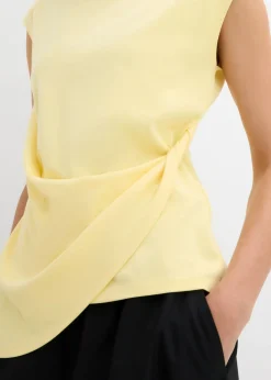 Best Camiseta de mezcla de viscosa con dobladillo asimétrico Mujer Esenciales|Camisetas