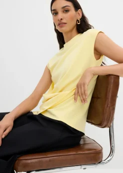 Best Camiseta de mezcla de viscosa con dobladillo asimétrico Mujer Esenciales|Camisetas
