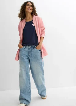 Sale Camiseta de mezcla de viscosa fluida con dobladillo asimétrico Mujer Camisetas