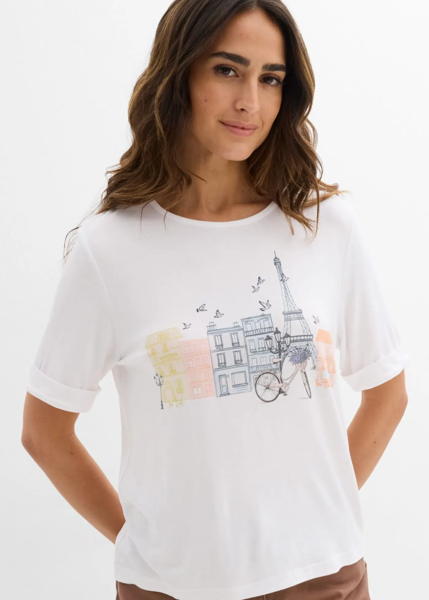 Online Camiseta de mezcla de viscosa Mujer Camisetas