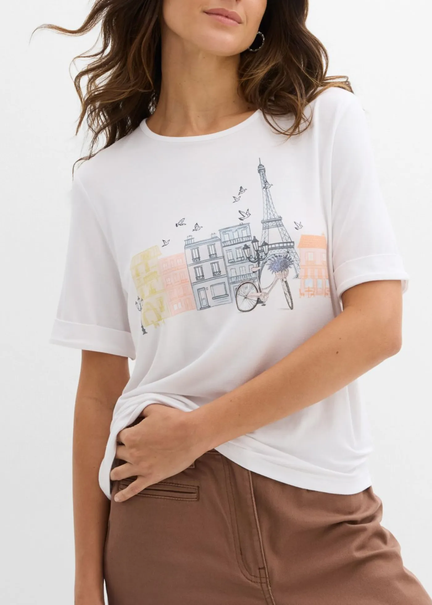 Online Camiseta de mezcla de viscosa Mujer Camisetas