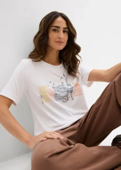 Online Camiseta de mezcla de viscosa Mujer Camisetas