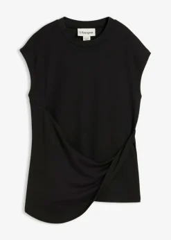 Discount Camiseta de mezcla de viscosa con dobladillo asimétrico Mujer Esenciales|Camisetas