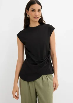 Discount Camiseta de mezcla de viscosa con dobladillo asimétrico Mujer Esenciales|Camisetas