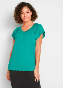 New Camiseta de mezcla de viscosa Mujer Camisetas|Novedades