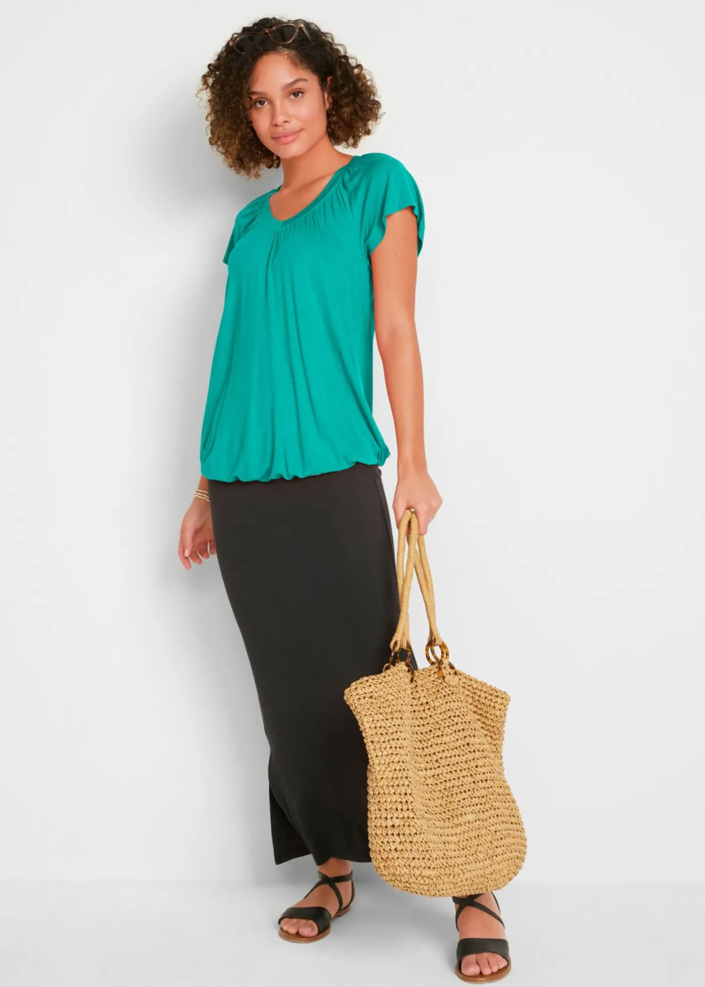 New Camiseta de mezcla de viscosa Mujer Camisetas|Novedades