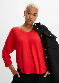 Outlet Camiseta de mezcla de viscosa fluida Mujer Camisetas|Novedades