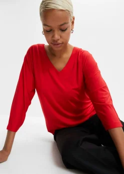 Outlet Camiseta de mezcla de viscosa fluida Mujer Camisetas|Novedades
