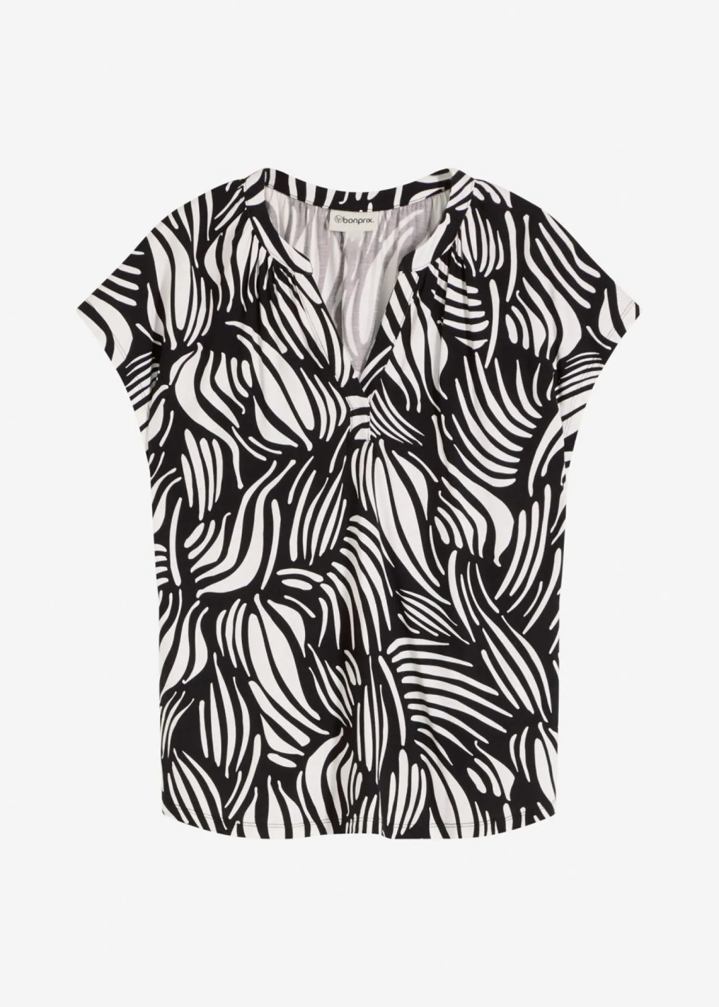 Hot Camiseta de mezcla de viscosa suave con cuello henley Mujer Camisetas