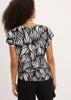 Hot Camiseta de mezcla de viscosa suave con cuello henley Mujer Camisetas