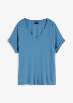 New Camiseta de mezcla de viscosa fluida Mujer Camisetas