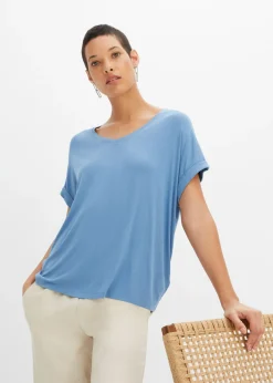 New Camiseta de mezcla de viscosa fluida Mujer Camisetas